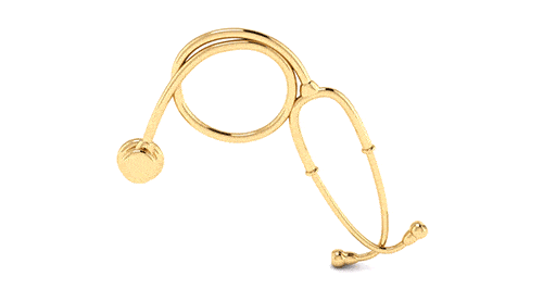 Pingente Profissão Estetoscópio Ouro 18k