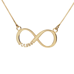 Gargantilha Infinito com 1 nome Personalizado Ouro 18k