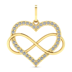 Pingente Coração com Infinito Ouro 18k