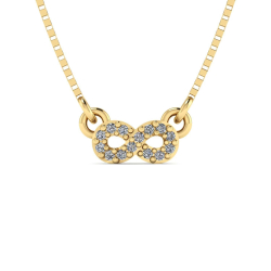 Gargantilha Infinito com Diamante e Corrente Veneziana Ouro 18k