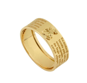 Aliança Oração São Jorge Ouro 18k