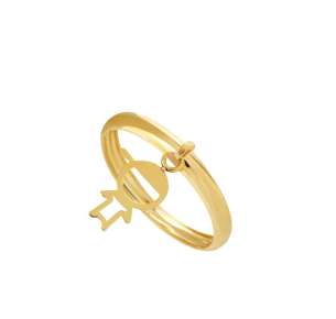 Anel Menino Liso com Pingente Ouro 18k