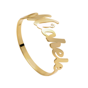 Anel Um Nome Personalizado Ouro 18k