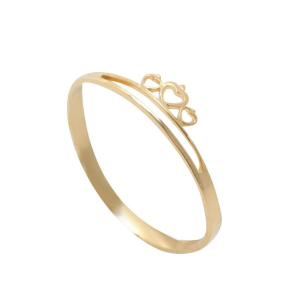 Anel Falange Três Corações Ouro 18k