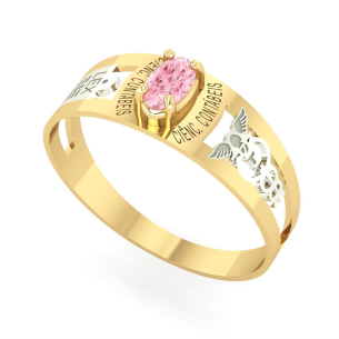 Anel Formatura Ciências Contábeis Oval 3mm x 5mm Ouro 18k