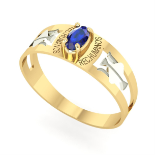 Anel Formatura Recursos Humanos Oval 3mm x 5mm Ouro 18k