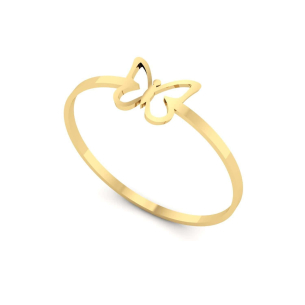 Anel Borboleta Delicada P Ouro 18k