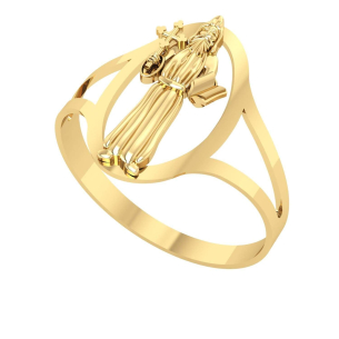 Anel Oval São Bento Ouro 18k