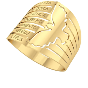 Anel Sete Dons do Espírito Santo Ouro 18k