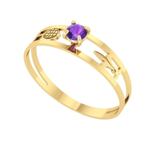 Anel Aro Duplo Redondo Geografia Ouro 18k