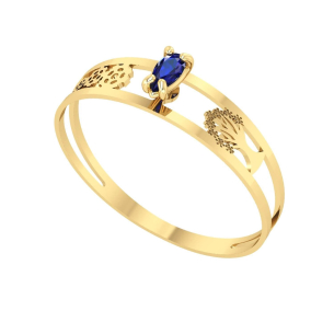 Anel Formatura Aro Duplo Gota Pequena Engenharia Florestal Ouro 18k