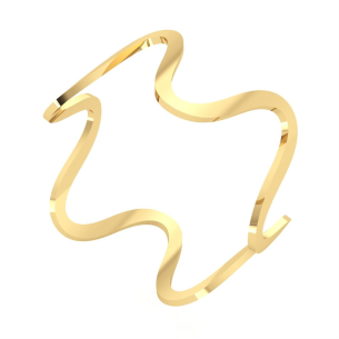 Anel Curvas Liso Ouro 18k