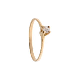 Anel Solitário Clássico com Diamante Natural 3.2mm Ouro 18k