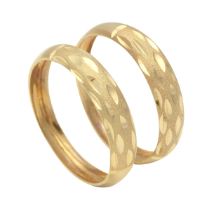 Anel Par Aparador Diamantado Ouro 18k