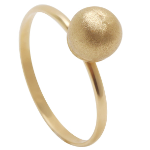 Anel Bola Fosca 7mm Ouro 18k