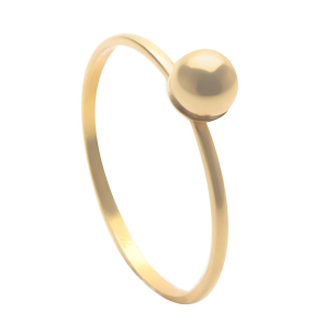 Anel Bola Lisa 5mm Ouro 18k
