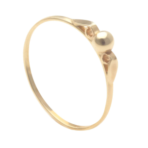 Anel Bolinha com Detalhe no Aro Ouro 18k