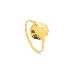 Anel Côncavo Oval Diamantado 9mm x 11mm Ouro 18k