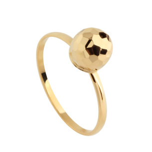 Anel Bola 7mm Diamantada Ouro 18k
