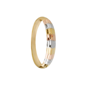 Anel Aparador Três Cores de Ouro Diamantado Ouro 18k