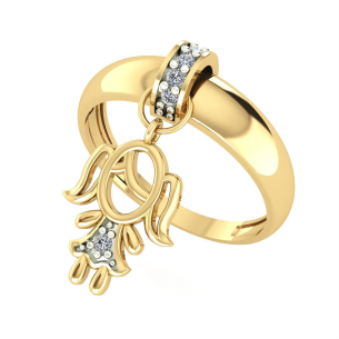 Anel Kaká Menina com Zircônia Ouro 18k