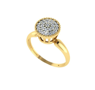 Anel Chuveiro M com Diamante Natural Ouro 18k