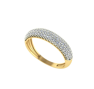Anel Cravejado com Zircônias Ouro 18k