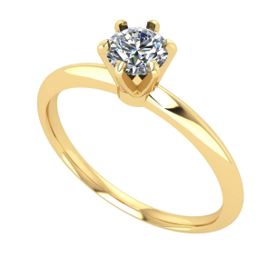 Anel Solitário com Pedra de Zircônia 5mm Ouro 18k