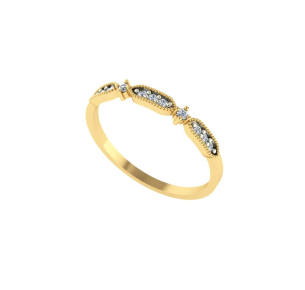 Anel Fininho Pavê com Onze Pedras de Zircônia Ouro 18k