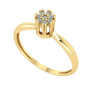 Anel Chuveiro com Zircônia Ouro 18k