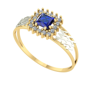 Anel Formatura Quadrado Engenharia Elétrica Ouro 18k