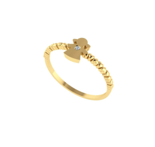 Anel Arinho Coração Menina Ouro 18k