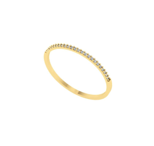 Anel Aparador Fininho com Diamante Ouro 18k