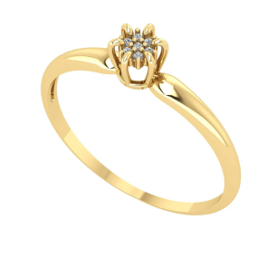 Anel Chuveiro Coroa com Diamante Ouro 18k
