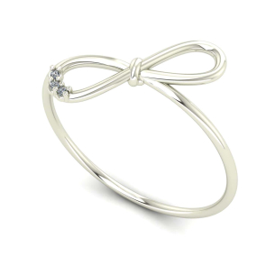 Anel Laço com Diamante Ouro Branco 18k