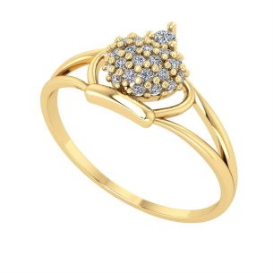 Anel Aro Duplo Coroa com Zircônia Ouro 18k