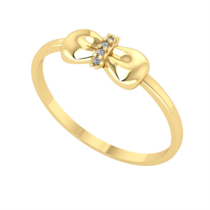 Anel Laço com Cinco Diamante Ouro 18k