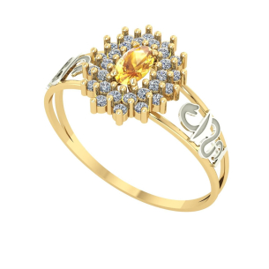 Anel Formatura Oval Grande 2 Fileiras Farmácia Ouro 18k