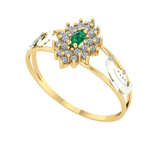 Anel Formatura Navete 2 Fileiras Enfermagem Ouro 18k