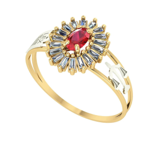 Anel Formatura Pizza Oval Direito Ouro 18k