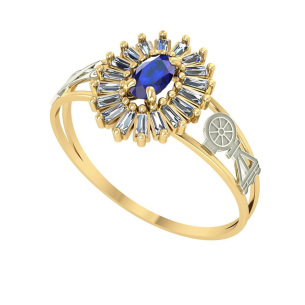 Anel Formatura Pizza Oval Engenharia Civil Ouro 18k