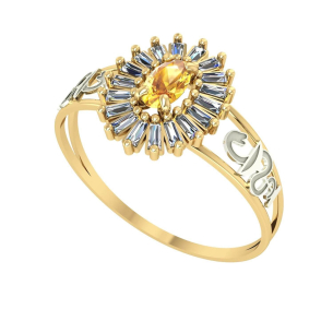 Anel Formatura Pizza Oval Farmácia Ouro 18k