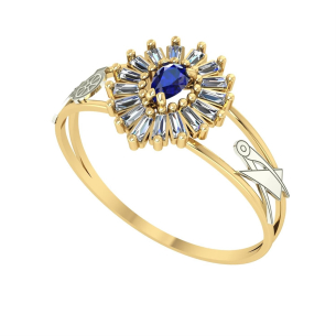 Anel Formatura Gota Pizza Engenharia Civil Ouro 18k