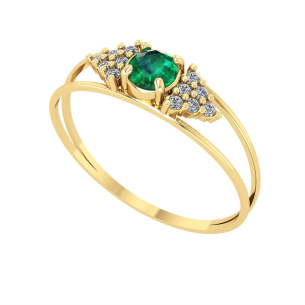 Anel Formatura Redondo Triângulo Lateral Enfermagem Ouro 18k
