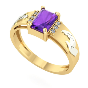 Anel Formatura Retangular Moda Ouro 18k