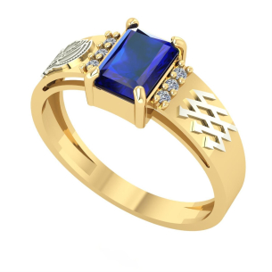 Anel Formatura Retangular Engenharia Elétrica Ouro 18k