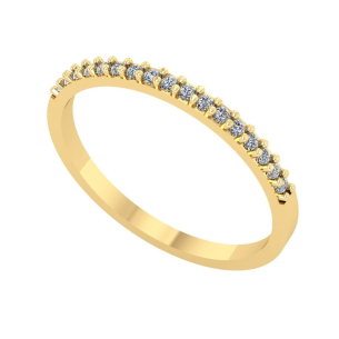 Anel Meia Aliança com Zircônia Ouro 18k