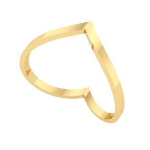 Anel Anel V liso Ouro 18k