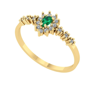 Anel Gota Formatura Aro com Pedras Fisioterapia Ouro 18k