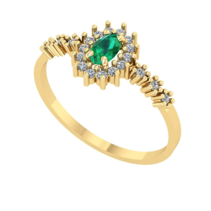 Anel Oval Formatura Aro com Pedras Biomedicina Ouro 18k